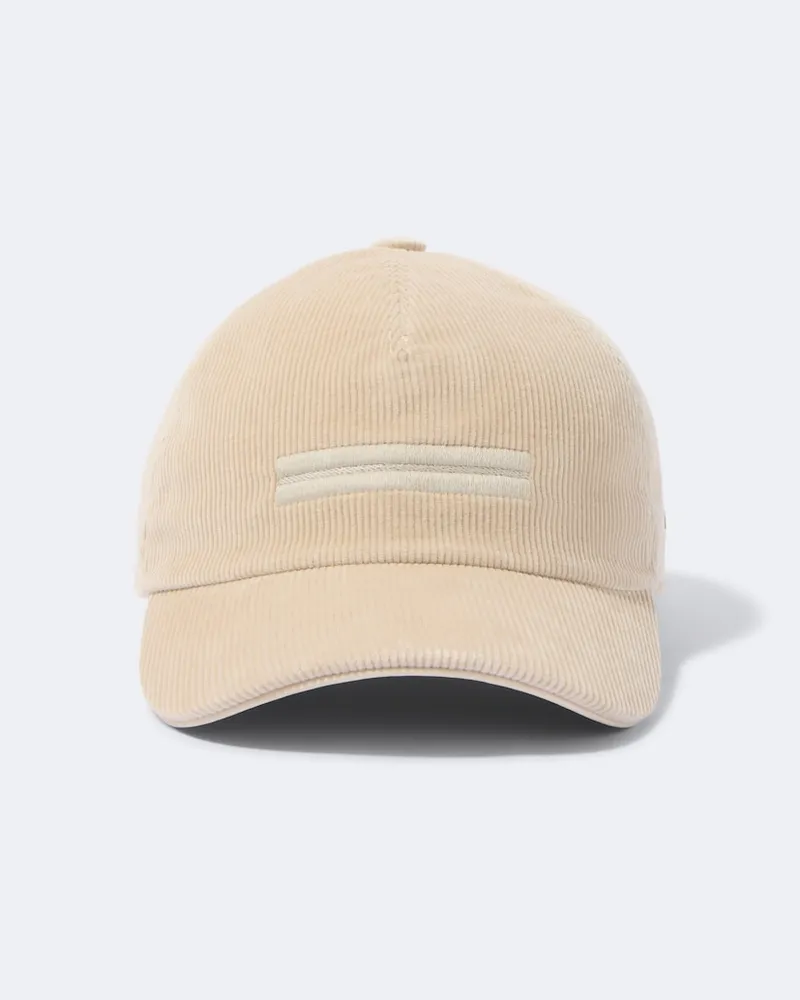 Ermenegildo Zegna Baseballcap aus Cord mit Leder Beige