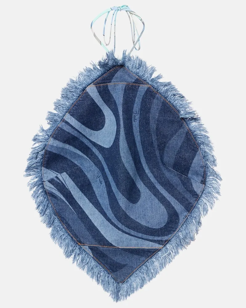 Emilio Pucci Top Marmo aus Denim Blau