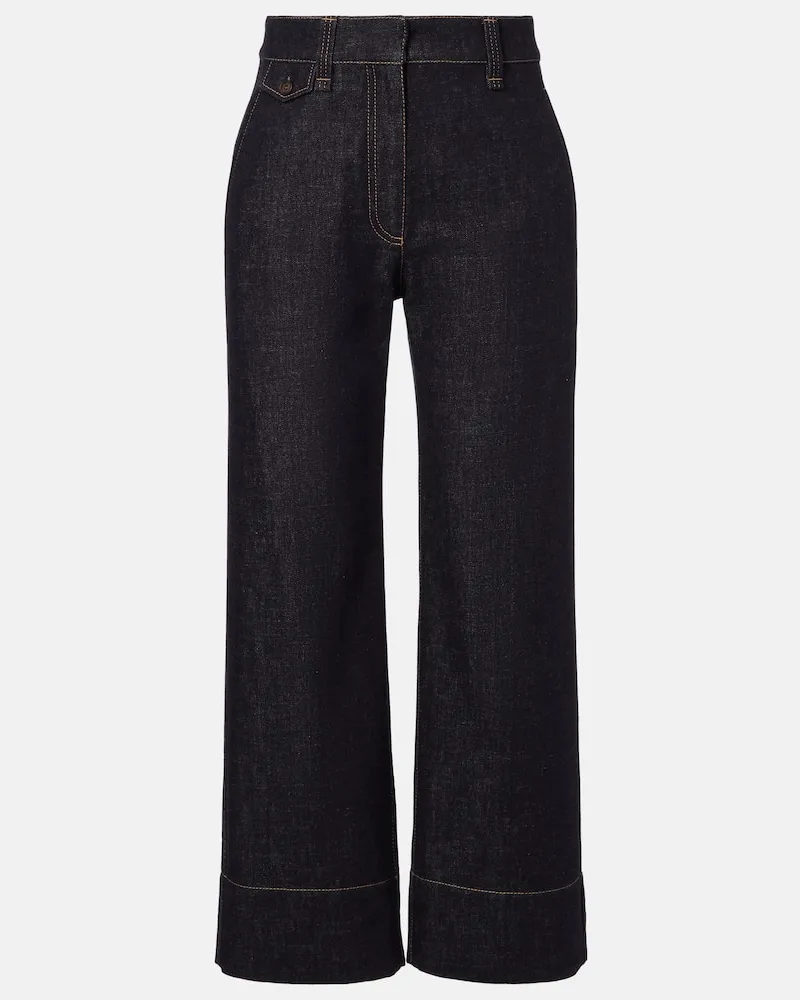 Brunello Cucinelli High-Rise Wide-Leg Jeans Blau