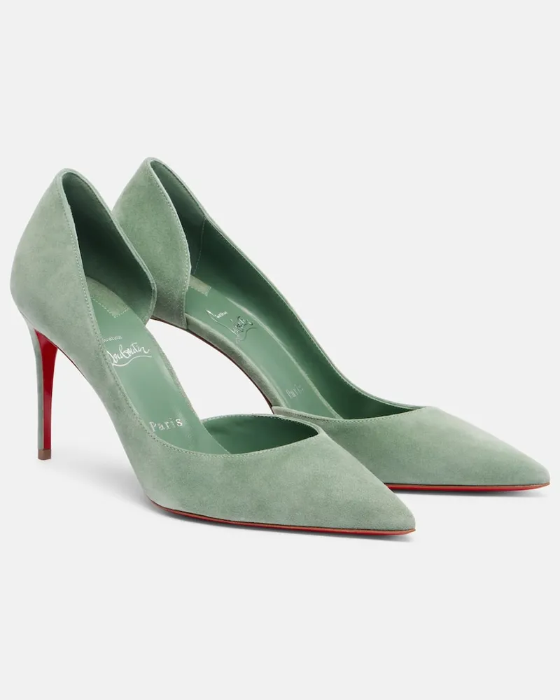 Christian Louboutin Pumps Iriza 85 aus Veloursleder Grün