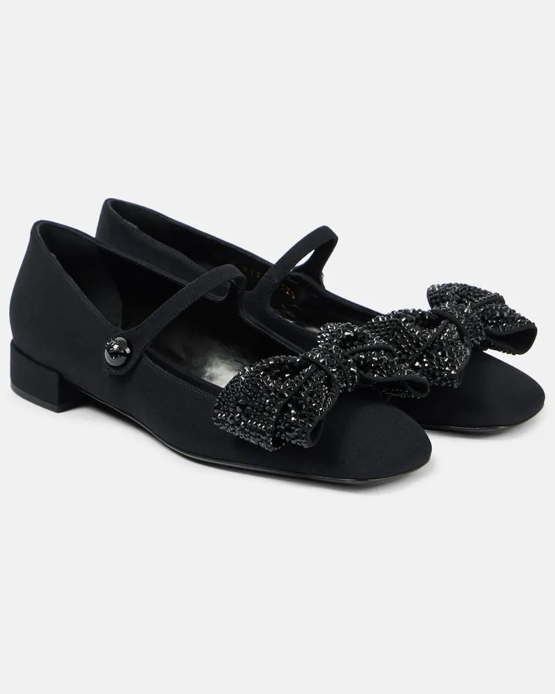 Valentino Garavani Verzierte Mary-Jane-Ballerinas Bowjane Schwarz