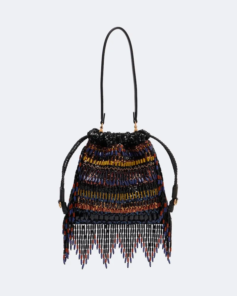 Etro Schultertasche Kalispera Small mit Zierperlen Multicolor