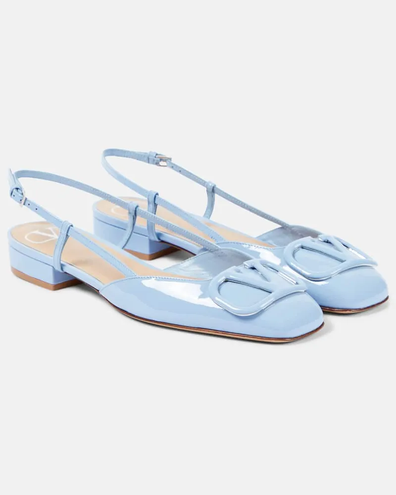 Valentino Garavani Slingback-Ballerinas VLogo Signature aus Lackleder Blau
