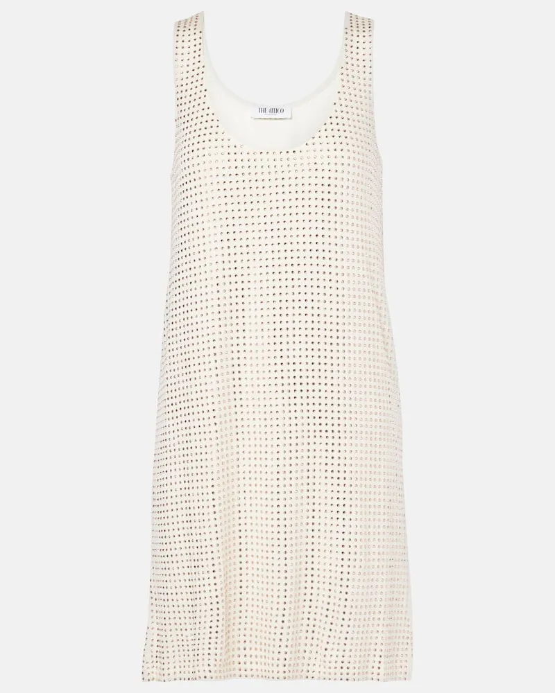 ATTICO Minikleid aus Jersey mit Kristallen Nude