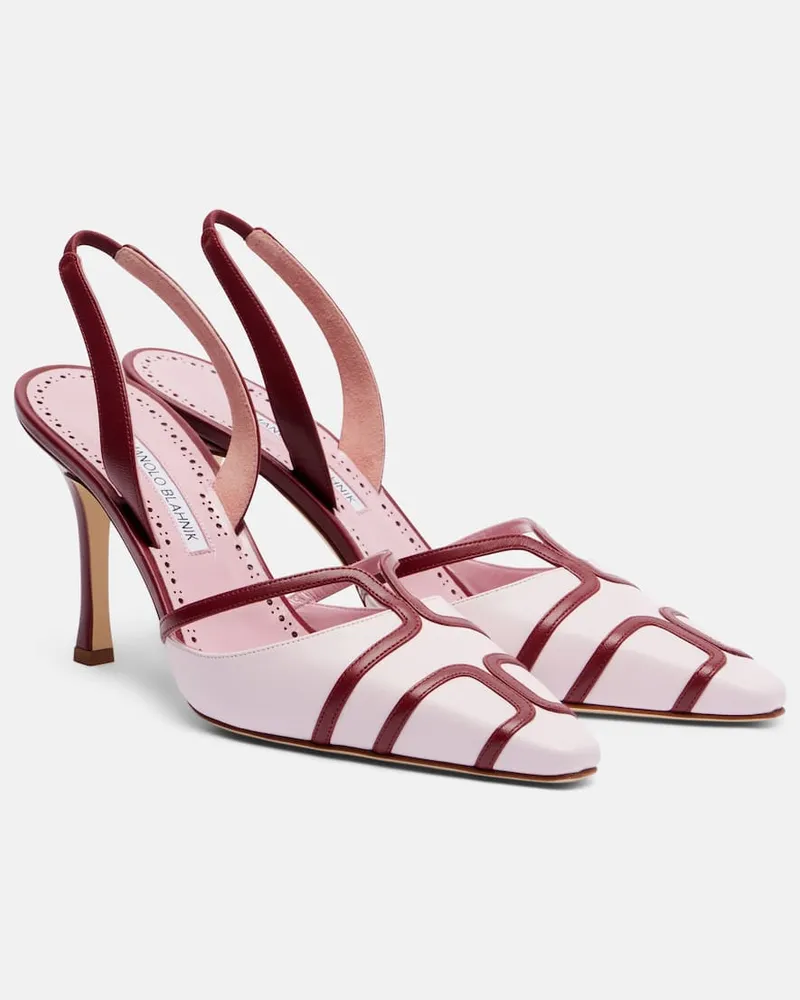 Manolo Blahnik Slingback-Pumps Sarto 90 aus Leder Pink