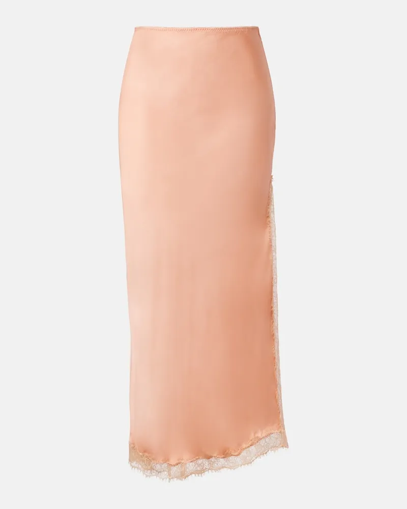 Poupette St Barth Midirock Bianca aus Satin Rosa