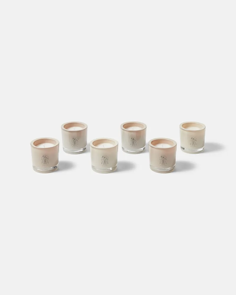 Brunello Cucinelli Set aus sechs Kerzen Beige