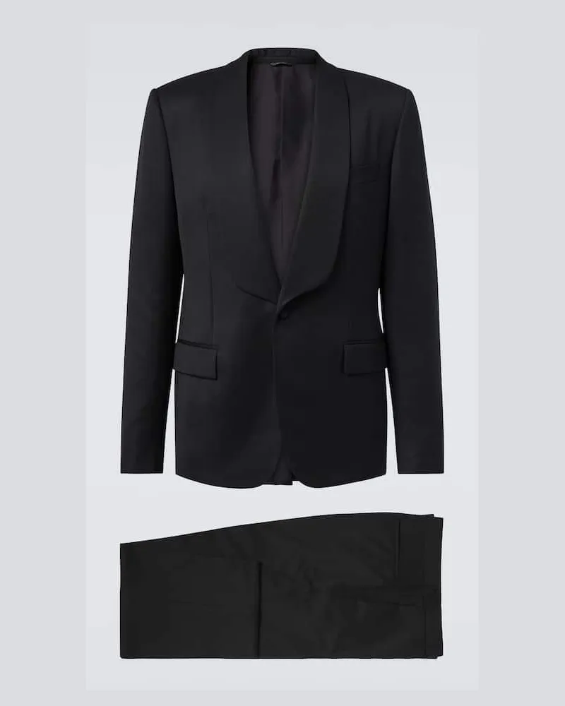 Loro Piana Anzug aus Wolle Schwarz