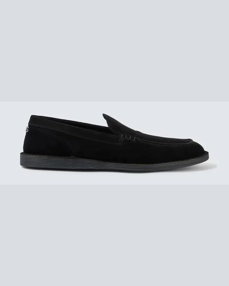 Dolce & Gabbana Slip-Ons aus Veloursleder Schwarz