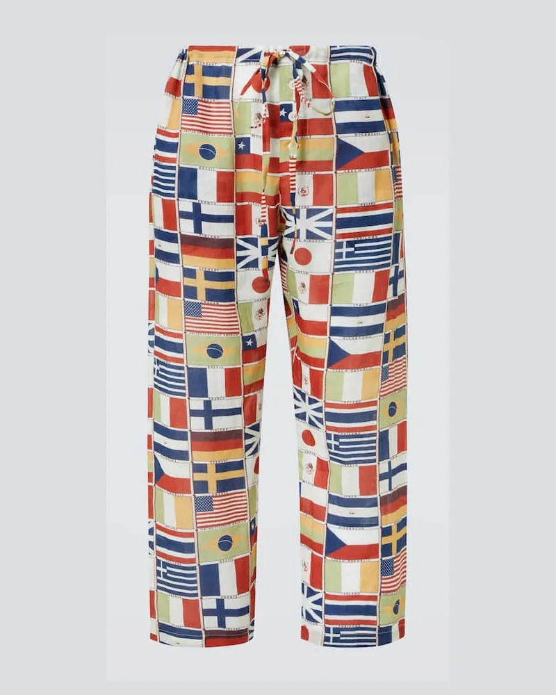 BODE Gerade Hose International aus Leinen Multicolor