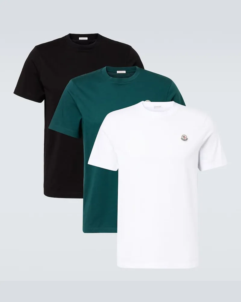 Moncler Set aus drei T-Shirts aus Baumwoll-Jersey Multicolor