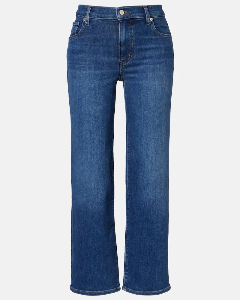 Frame Denim Mid-Rise Straight Cropped Jeans Mellow Blau