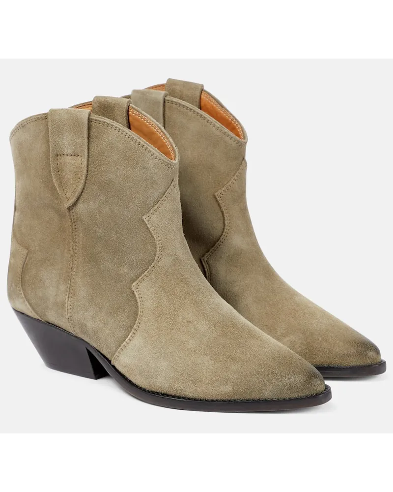Isabel Marant Ankle Boots Dewina aus Veloursleder Braun