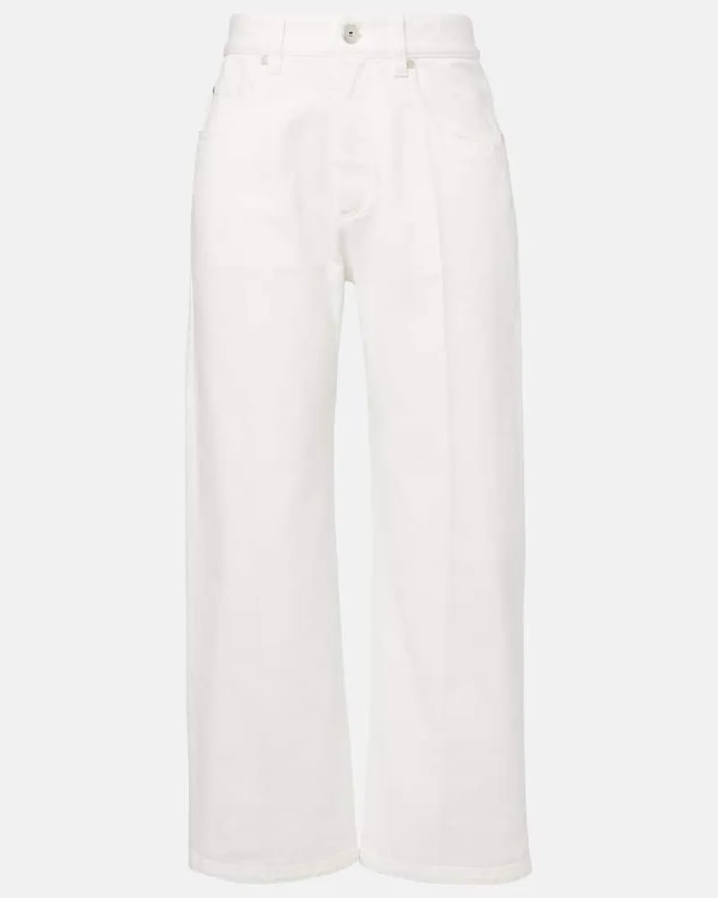 Brunello Cucinelli Gerade Hose aus Baumwolle Weiß