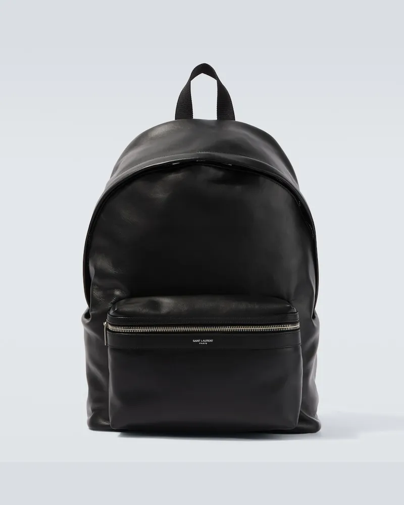 Saint Laurent Rucksack City aus Leder Schwarz