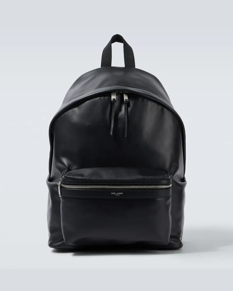 Saint Laurent Rucksack City aus Leder Schwarz