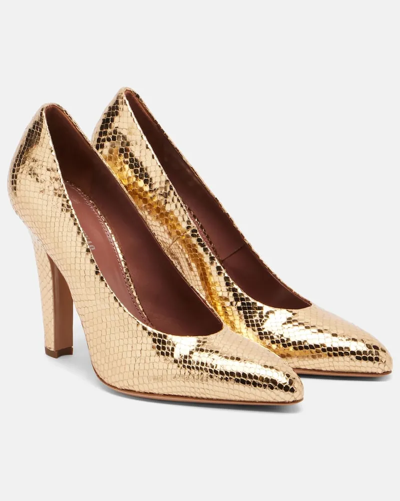 Paris Texas Pumps Elsa 100 aus Metallic-Leder Gold