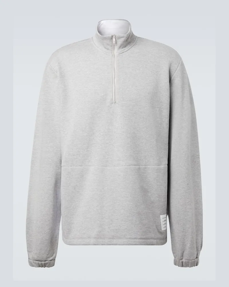 Thom Browne Sweatshirt 4-Bar aus Baumwoll-Jersey Grau
