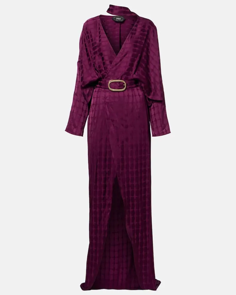 Taller Marmo Wickelkleid Dunaway aus Cady Violett