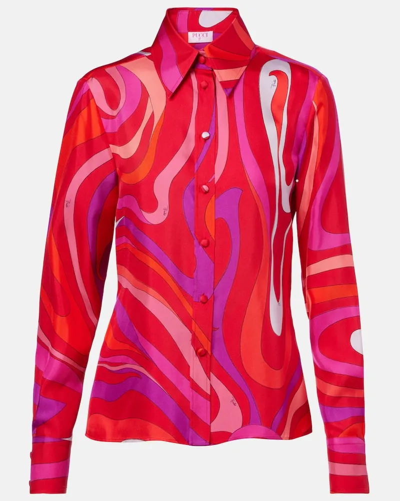 Emilio Pucci Hemd Marmo aus Seide Rot