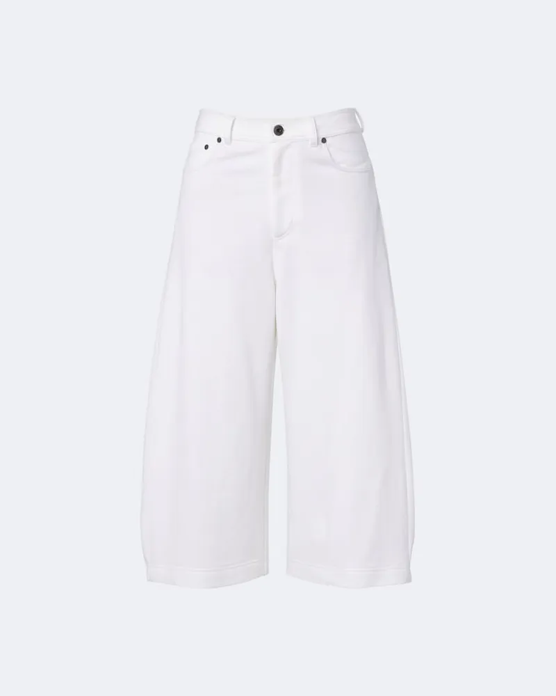Brunello Cucinelli Culottes aus Baumwolle und Leinen Weiß