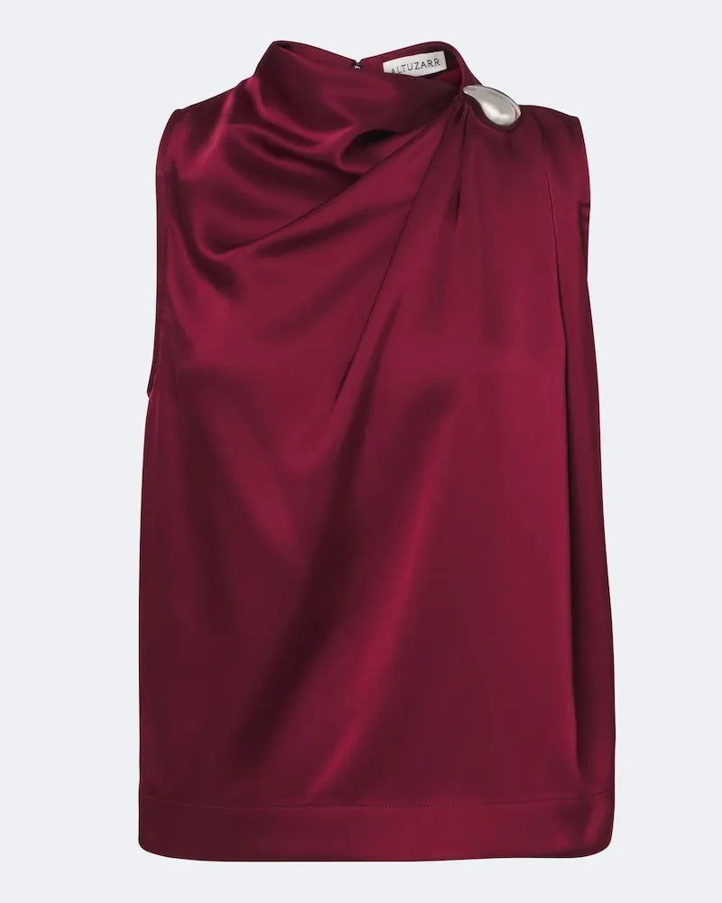 Altuzarra Top Alden aus Satin Burgunderrot