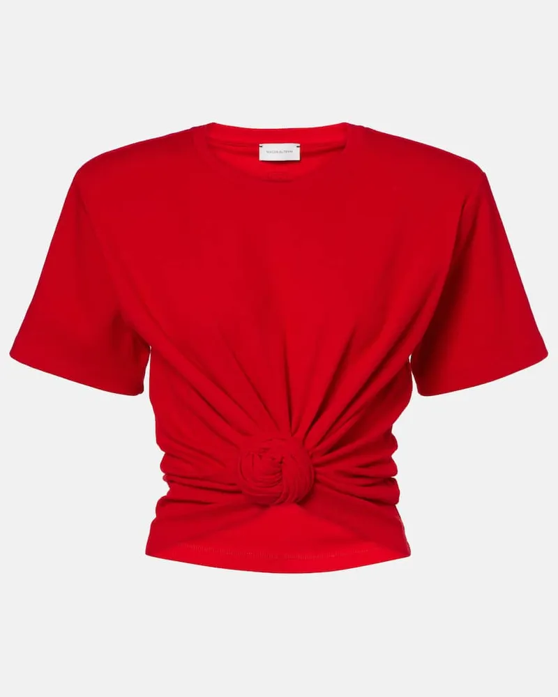 Magda Butrym Cropped-Top Knotted aus Jersey Rot