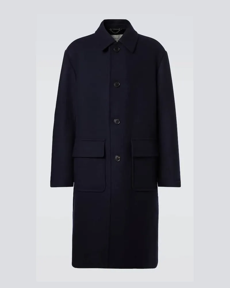 Dries van Noten Mantel aus Twill Blau