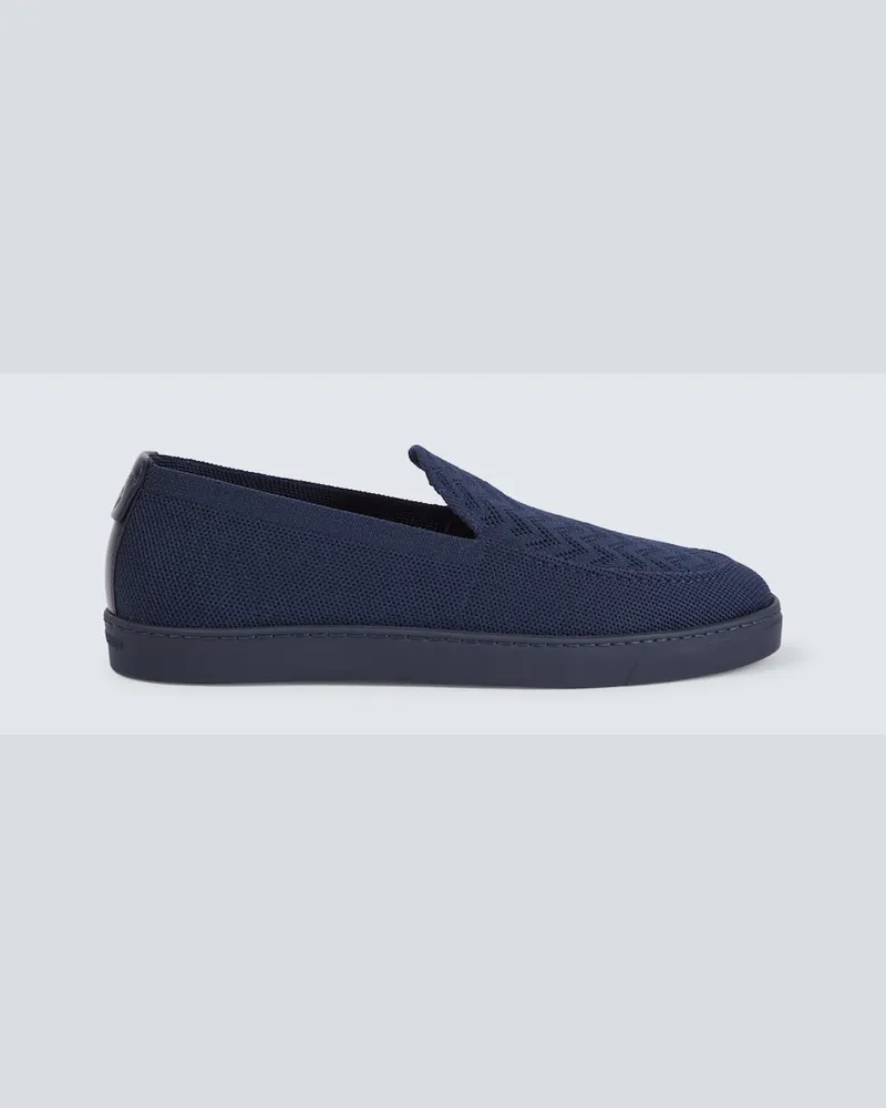 Giorgio Armani Slip-Ons aus Strick Blau