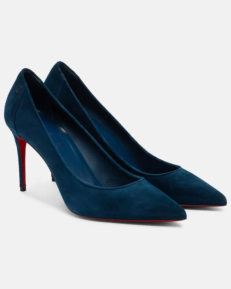 Christian Louboutin Pumps Sporty Kate 85 aus Veloursleder Blau