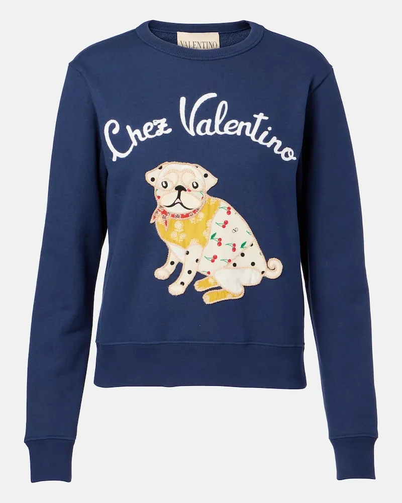 Valentino Garavani Sweatshirt Chez Valentino aus Baumwoll-Jersey Multicolor