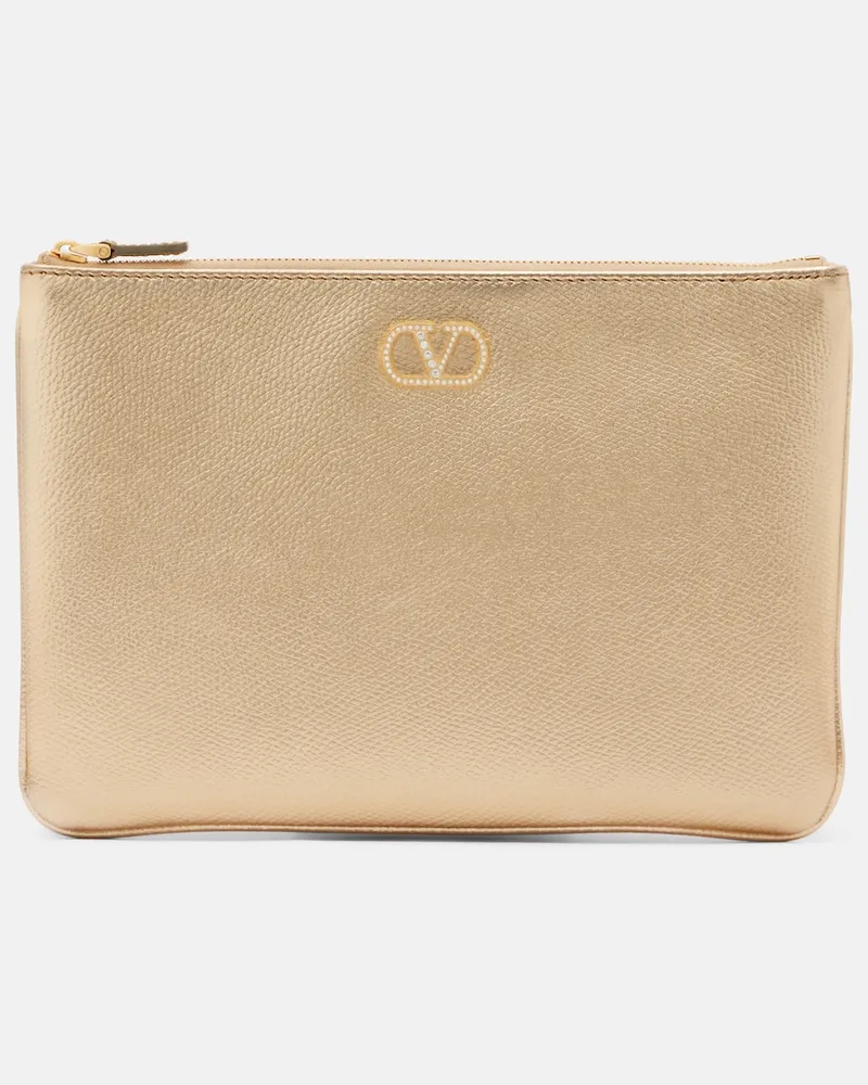 Valentino Garavani Verzierte Clutch VLogo Signature Small Gold