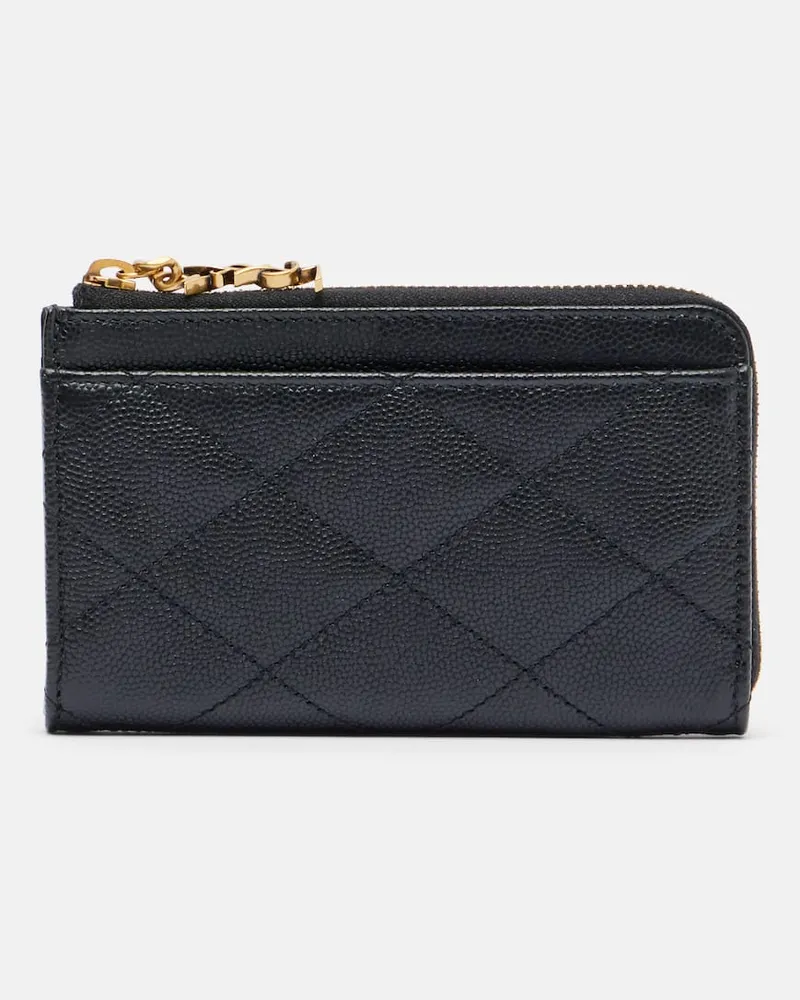 Saint Laurent Portemonnaie Cassandre Bijou aus Leder Schwarz