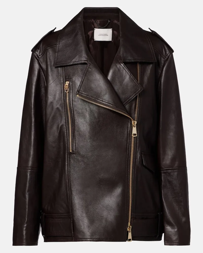Dorothee Schumacher Bikerjacke Sleek Statement aus Leder Braun