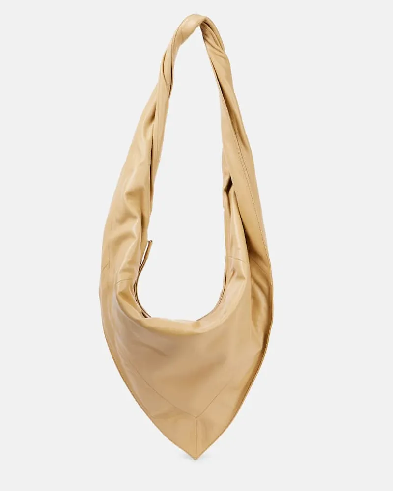 Christophe Lemaire Schultertasche Scarf Small aus Leder Weiß