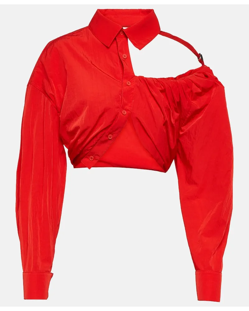 Jacquemus Cropped-Bluse La Chemise Galliga Rot