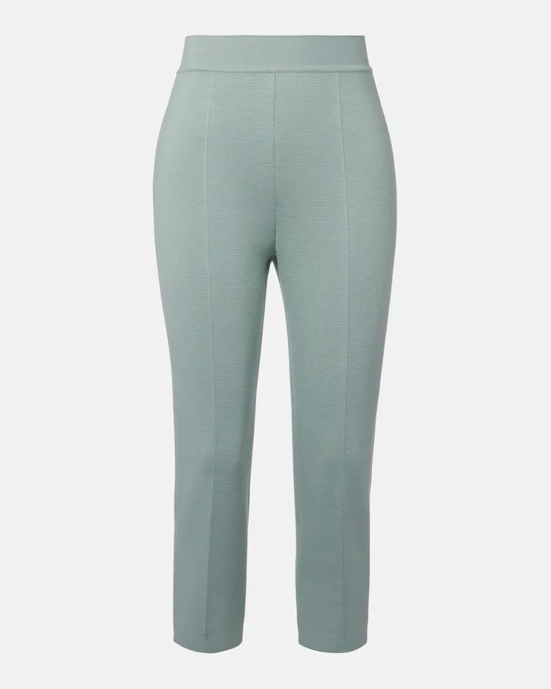 Loro Piana Cropped-Hose Siena aus Seide und Baumwolle Blau