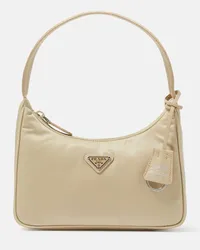 Prada Schultertasche Re-Edition 2000 Mini aus Re-Nylon Beige