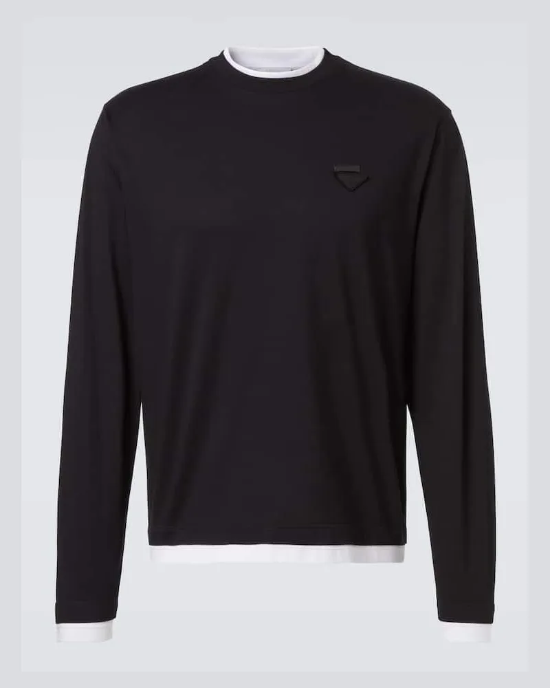 Prada Sweatshirt aus Baumwoll-Jersey Schwarz