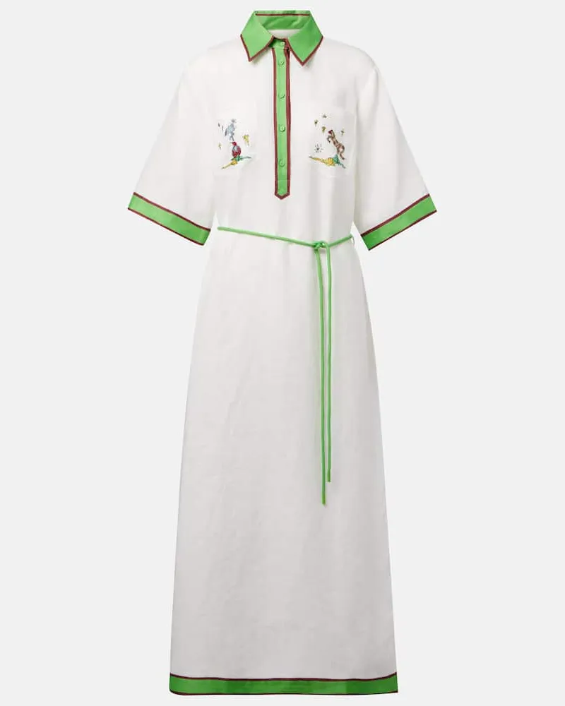 ALEMAIS Alémais Polokleid Play aus Leinen Weiß