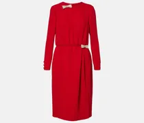 Midikleid aus Seide mit Kristallen