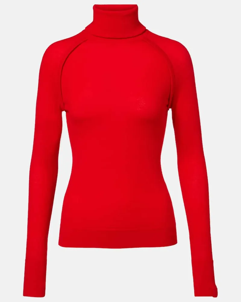 Victoria Beckham Rollkragenpullover aus Wolle Rot