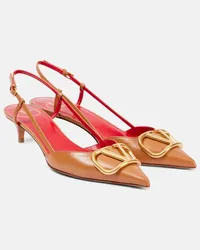 Valentino Garavani Slingback-Pumps VLogo Signature 40 aus Leder Beige