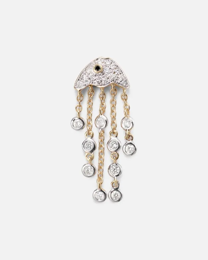 Yvonne Léon Yvonne Léon Einzelner Ohrring Méduse aus 18kt Gelbgold mit Diamanten Gold