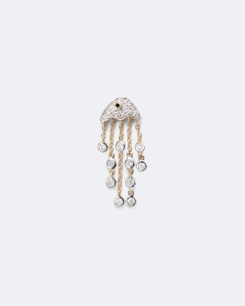 Yvonne Léon Yvonne Léon Einzelner Ohrring Méduse aus 18kt Gelbgold mit Diamanten Gold