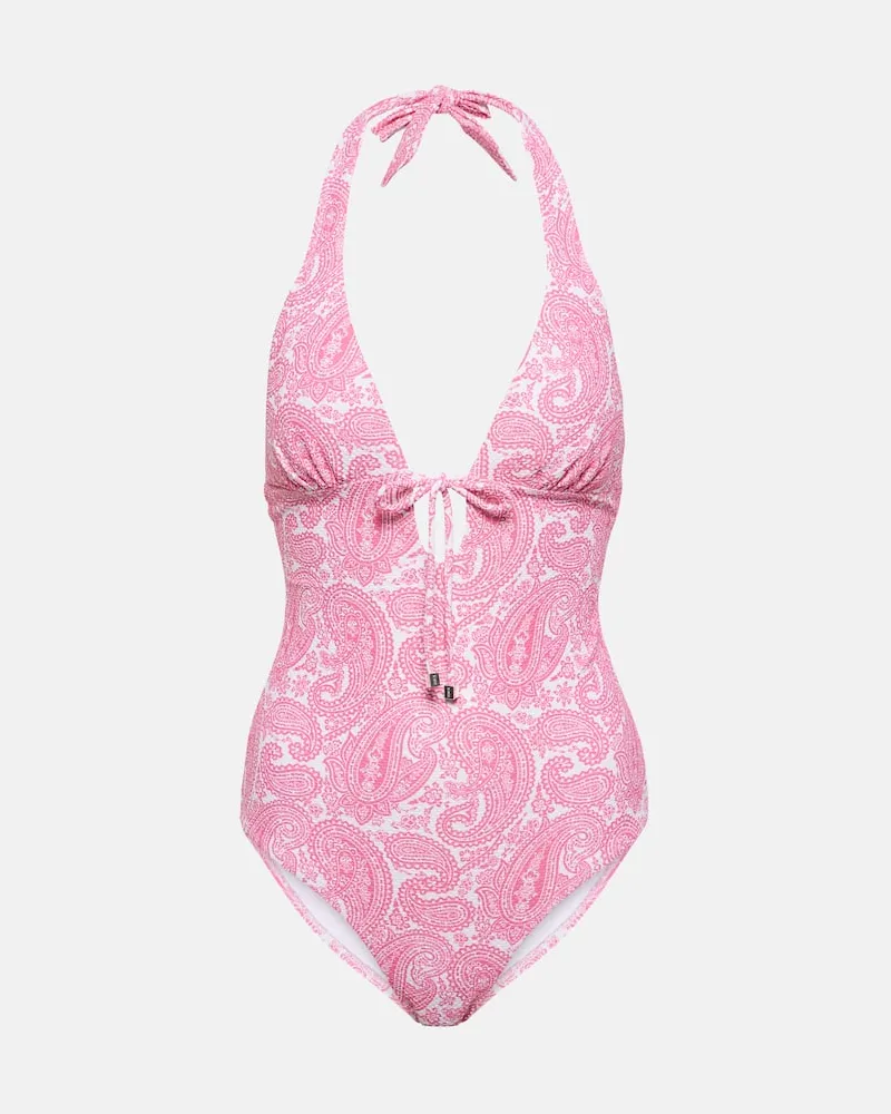 Heidi Klein Bedruckter Badeanzug Ischia Rosa