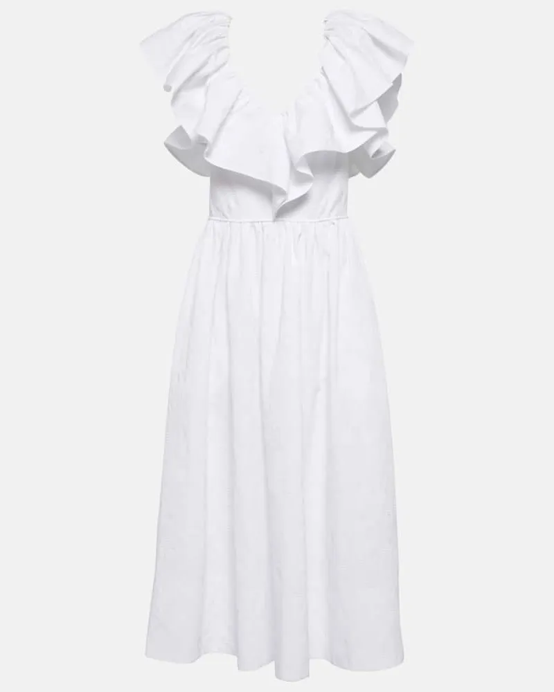 Chloé Chloé Midikleid aus Baumwolle Weiß