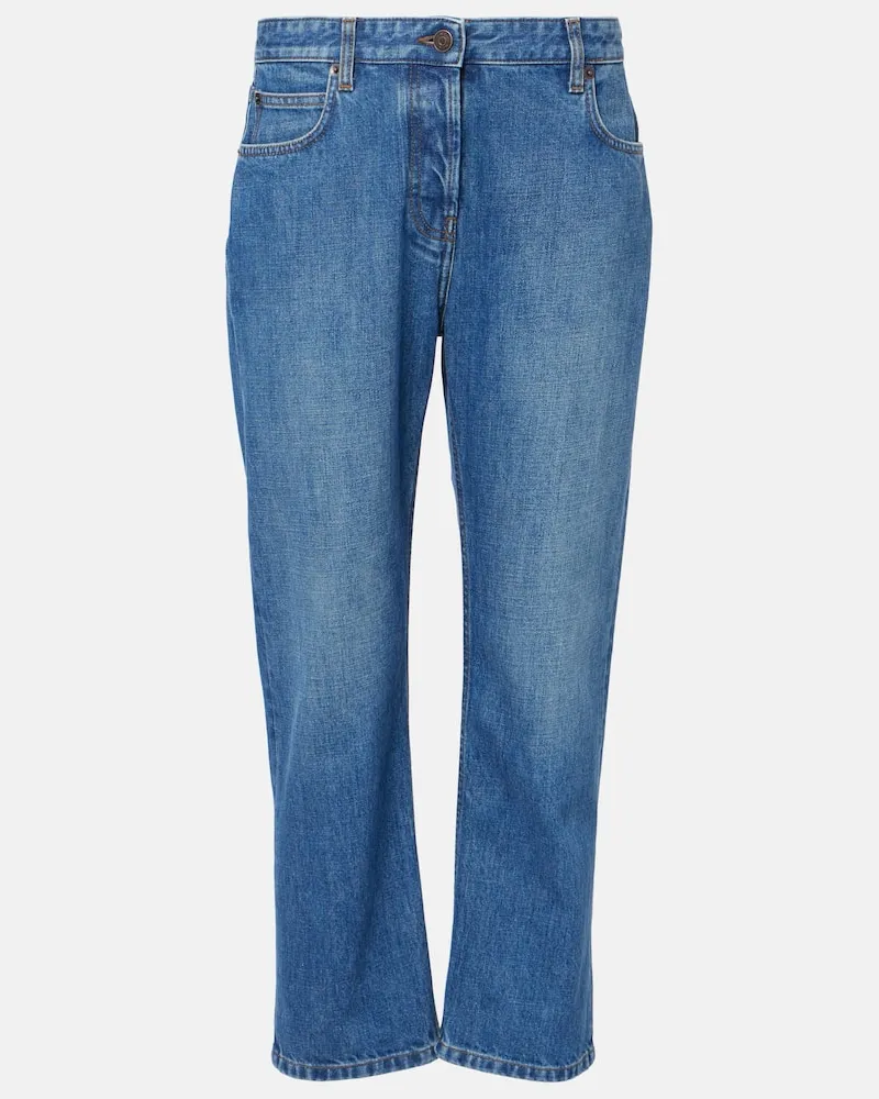 The Row Mid-Rise Slim Jeans Riaco Blau