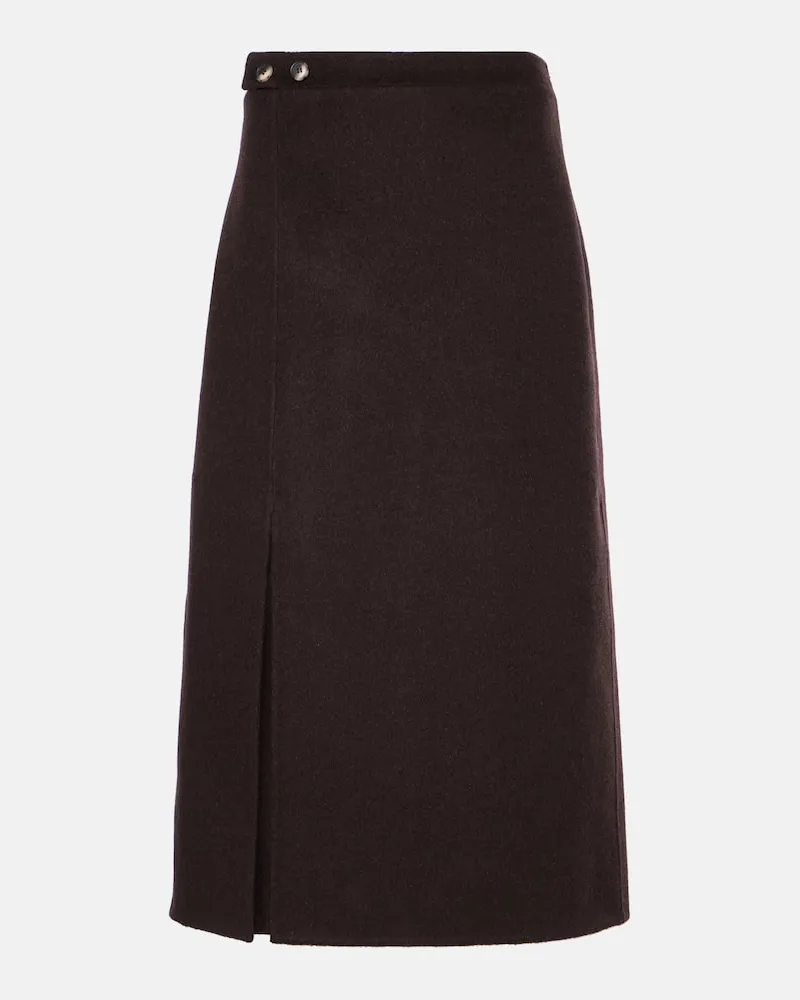 Proenza Schouler White Label Midirock Adrian aus Wollgemisch Braun