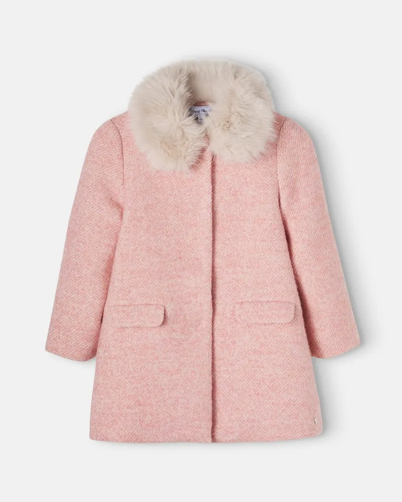 Tartine et Chocolat Mantel aus Tweed Rosa